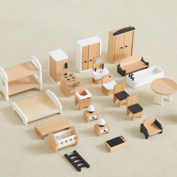Wonder & Wise Preschool Wooden Dollhouse Accessories