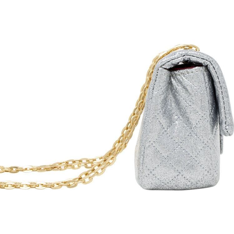 Zomi Gem Trend Accessories Classic Quilted Sparkle Mini Purse - Silver