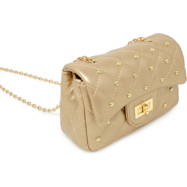 Zomi Gem Trend Accessories Classic Quilted Stud Mini Bag - Gold