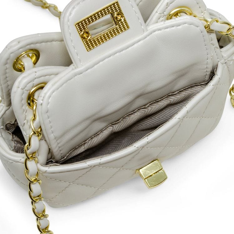 Zomi Gem Trend Accessories Tiny Quilted Treasure Purse - White
