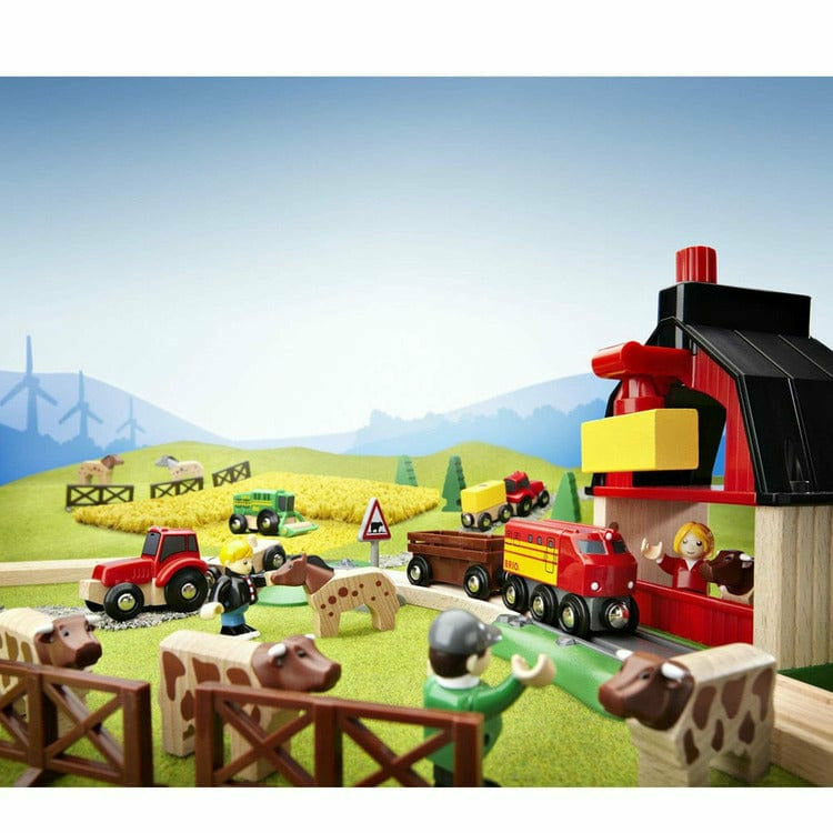 Brio - Farm Railway Set Toy Train Set - Preschool