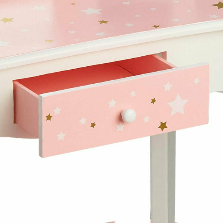 Teamson Kids - Fashion Twinkle Star Gisele Vanity Set - Pink/White - Room Decor