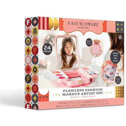 FAO Schwarz - Flawless Fashion Makeup Artist Set, 24-piece - Fashion Activity and Roleplay