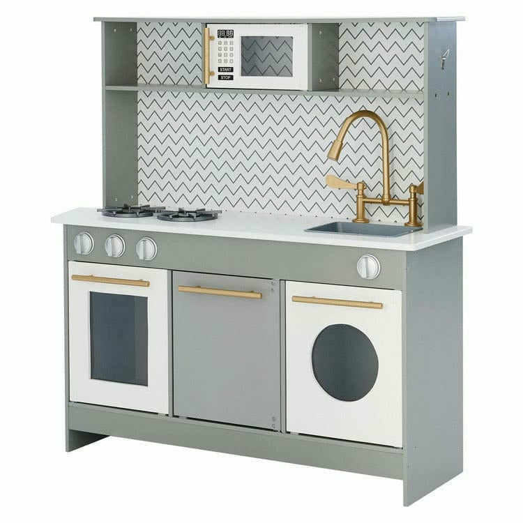 Teamson Kids - Little Chef Berlin Modern Play Kitchen - Grey / White - Preschool