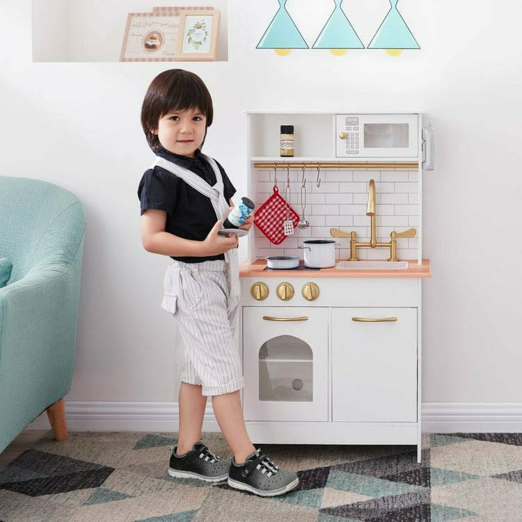Teamson Kids - Little Chef Boston Classic Play Kitchen & Cookware - White - Preschool