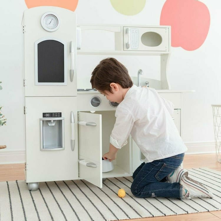 Teamson Kids - Little Chef Westchester Retro Play Kitchen - Ivory - Preschool
