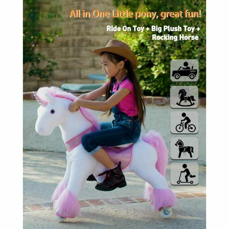 PonyCycle, Inc. - Pink Model U Ride-On Unicorn - 4-7 Years - Plush