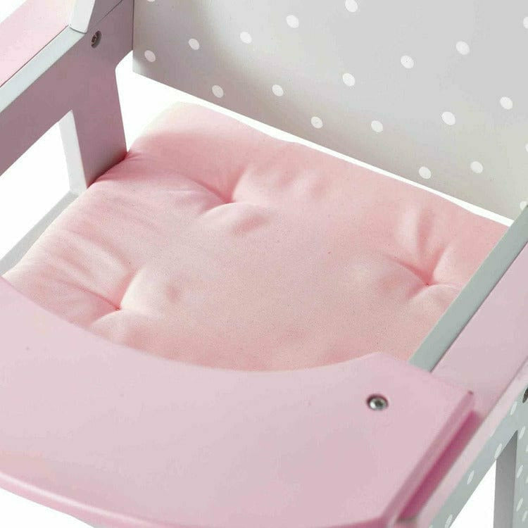 Teamson Kids - Polka Dots Princess Baby Doll High Chair - Grey - Dolls