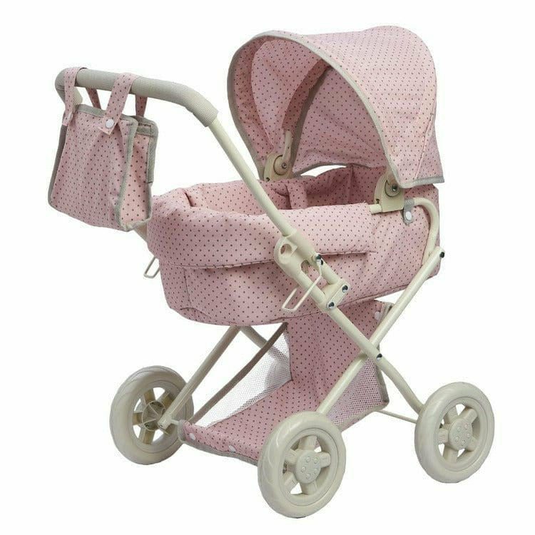 Polka Dots Princess Deluxe Baby Doll Stroller Pink