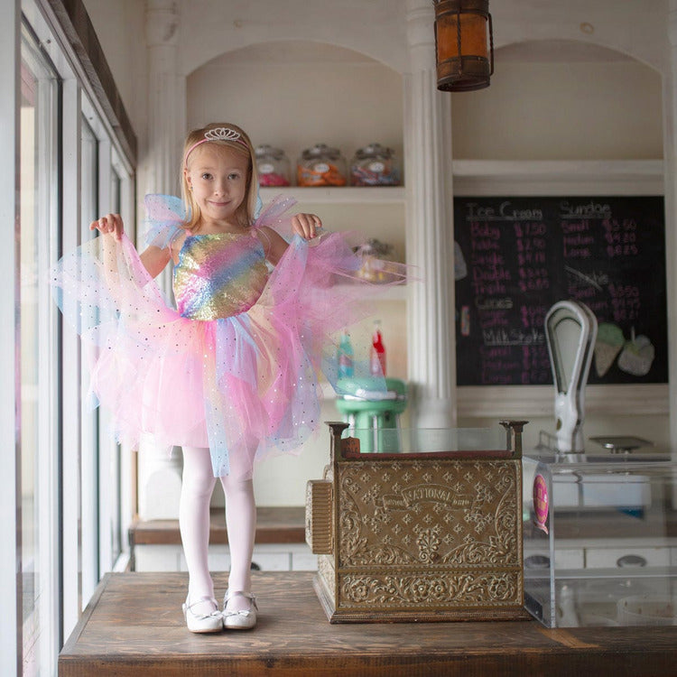 Great Pretenders - Rainbow Fairy Dress & Wings - Size 3-4 - Dress up