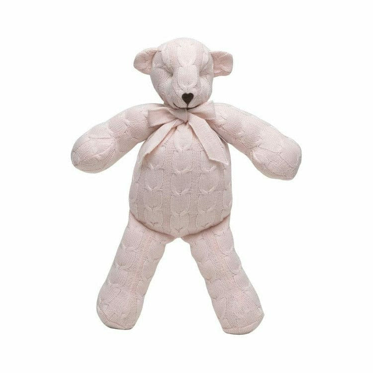 Rian Tricot - Soft Pink Cable Knit Plush Teddy Bear - Plush