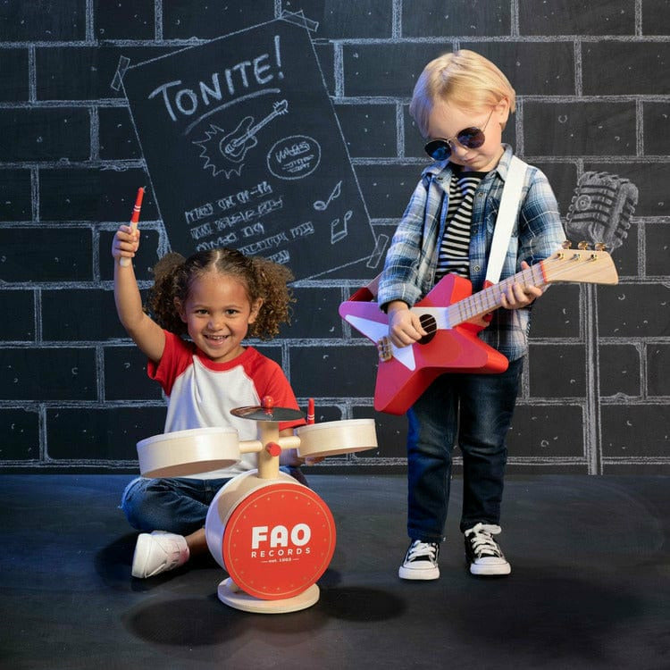 FAO Schwarz - Stage Stars Wooden Guitar and Drum Set - Preschool
