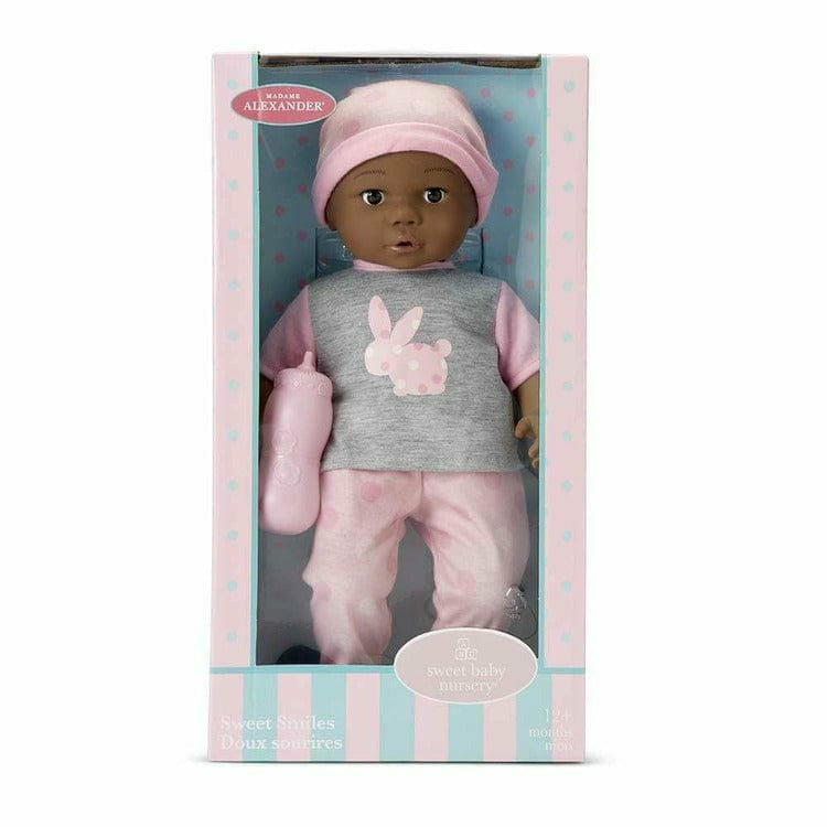 Madame Alexander - Sweet Smiles Baby Doll - Pink Outfit with Dark Skin Tone - Dolls