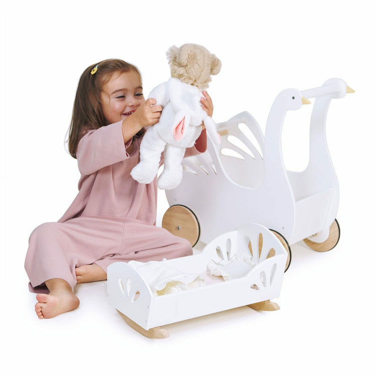 Tender Leaf Toys - Sweet Swan Dolly Bed - Dolls
