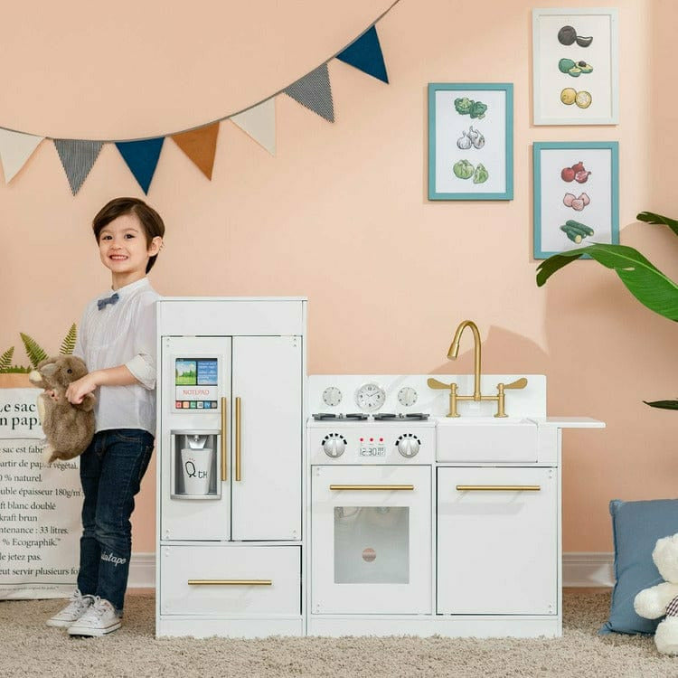Teamson Kids - Teamson Kids Little Chef Charlotte Modern Modular Wooden Play Kitchen, White - Preschool