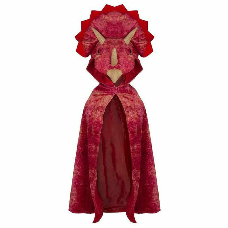 Great Pretenders - Triceratops Red Hooded Cape - Size 4-5 Years - Dress up