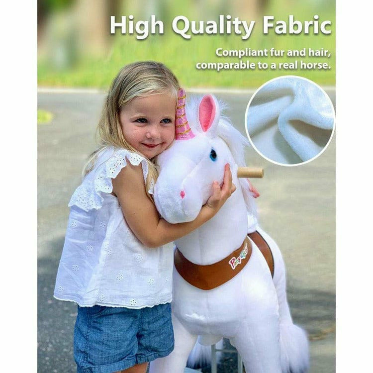 PonyCycle, Inc. - White Model U Ride-On Unicorn - 3-4 Years - Plush