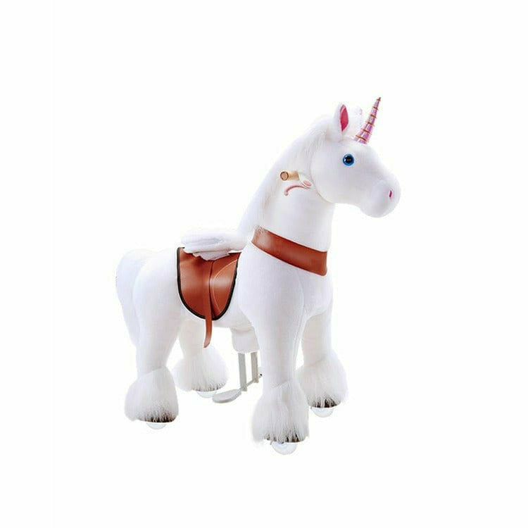 PonyCycle, Inc. - White Model U Ride-On Unicorn - 3-4 Years - Plush