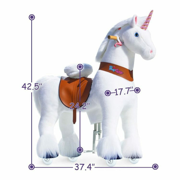PonyCycle, Inc. - White Model U Ride-On Unicorn - 7+ Years - Preschool
