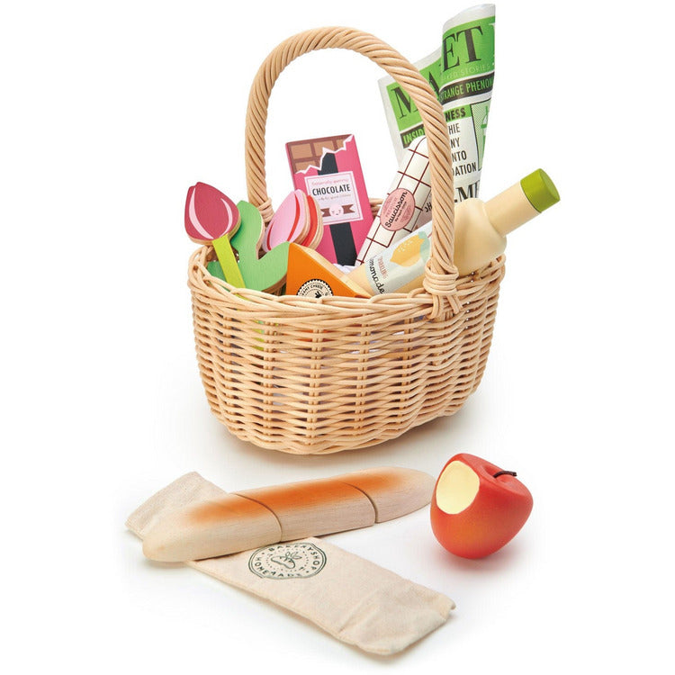 Tender Leaf Toys - Wicker Shopping Basket - Preschool
