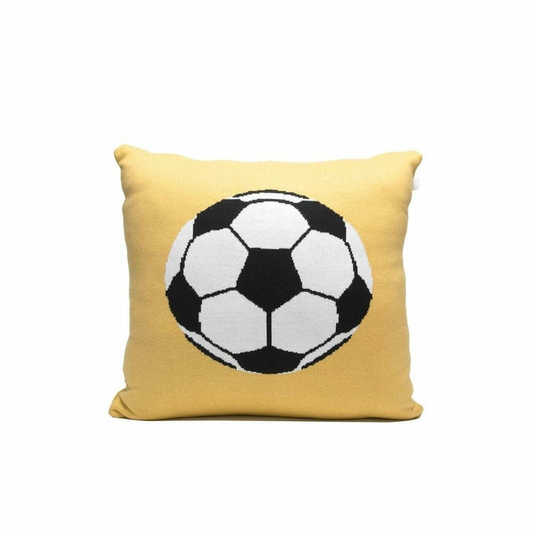 Rian Tricot - Yellow Soccer Ball Pillow - Room Decor