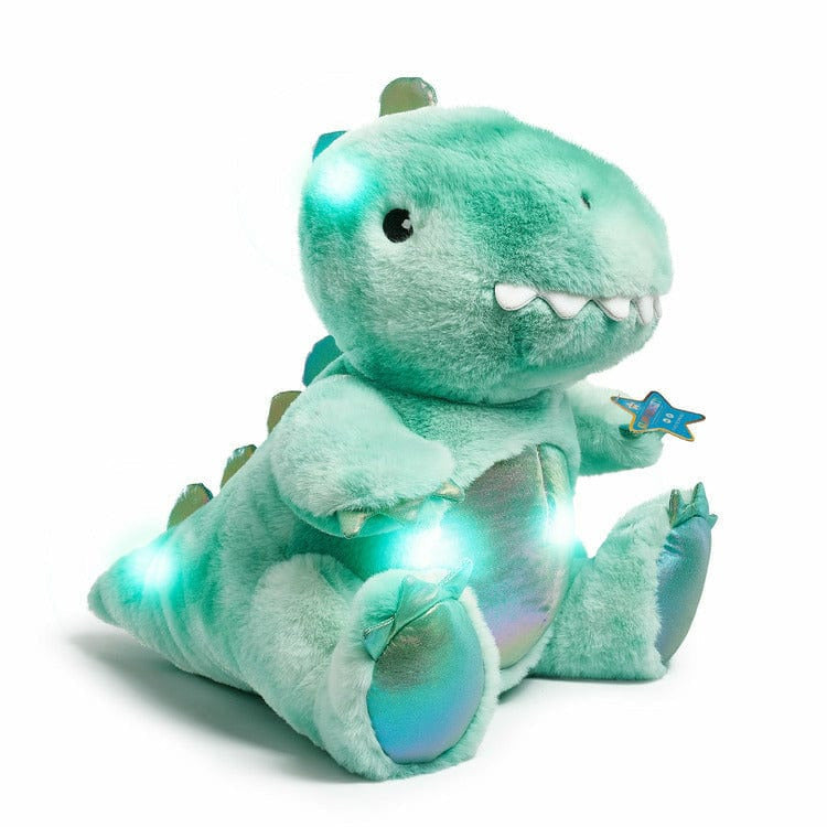FAO Schwarz Glow Brights Toy Plush LED with Sound Blue Dinosaur 12 Stuffed  Animal