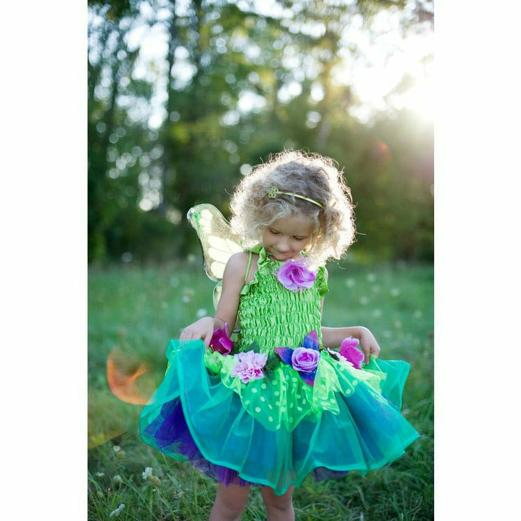 Great Pretenders Dress up Fairy Blooms Deluxe Dress & Wings, Green, Size 3-4