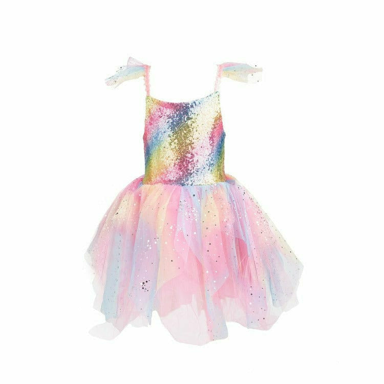 Rainbow Fairy Dress & Wings (Size 5-6)