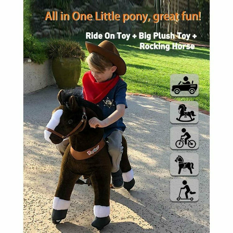 PonyCycle, Inc. Plush Dark Brown Ride on Horse Ages 3-5