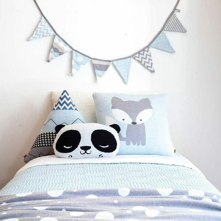 Rian Tricot Room Decor Light Blue Fox Pillow