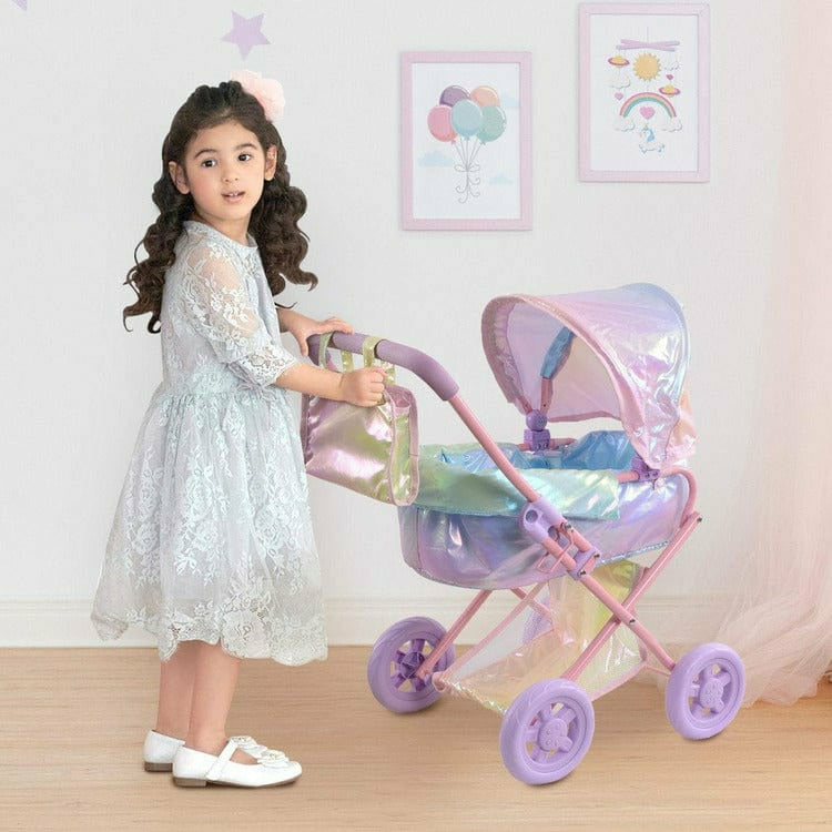 Teamson Kids Dolls Magical Dreamland Baby Doll Stroller & Carrier Iridescent