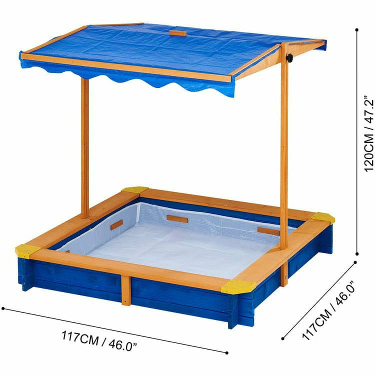 Teamson Kids Outdoor Outdoor Summer Sand Box - Wood / Blue