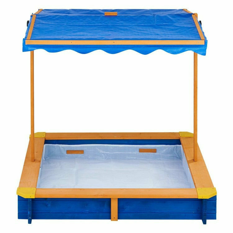 Teamson Kids Outdoor Outdoor Summer Sand Box - Wood / Blue