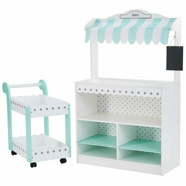 Teamson Kids Preschool My Dream Bakery Shop Dessert Stand - White/Mint