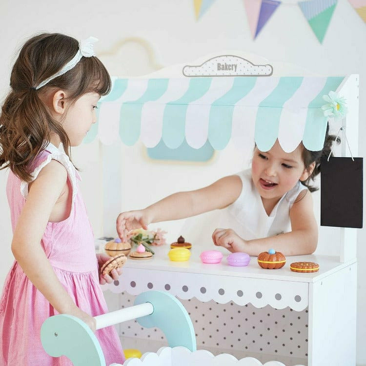 Teamson Kids Preschool My Dream Bakery Shop Dessert Stand - White/Mint