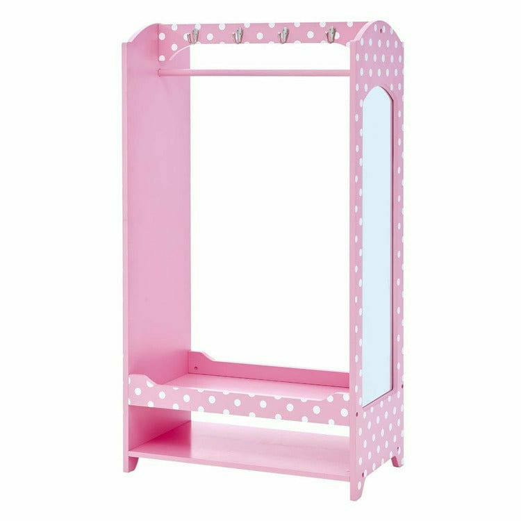 Teamson Kids Room Decor Little Princess Bella Clothing Rack with Storage - Pink