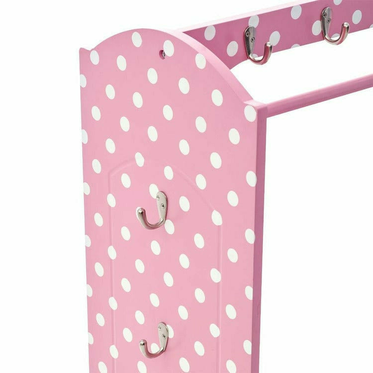 Teamson Kids Room Decor Little Princess Bella Clothing Rack with Storage - Pink