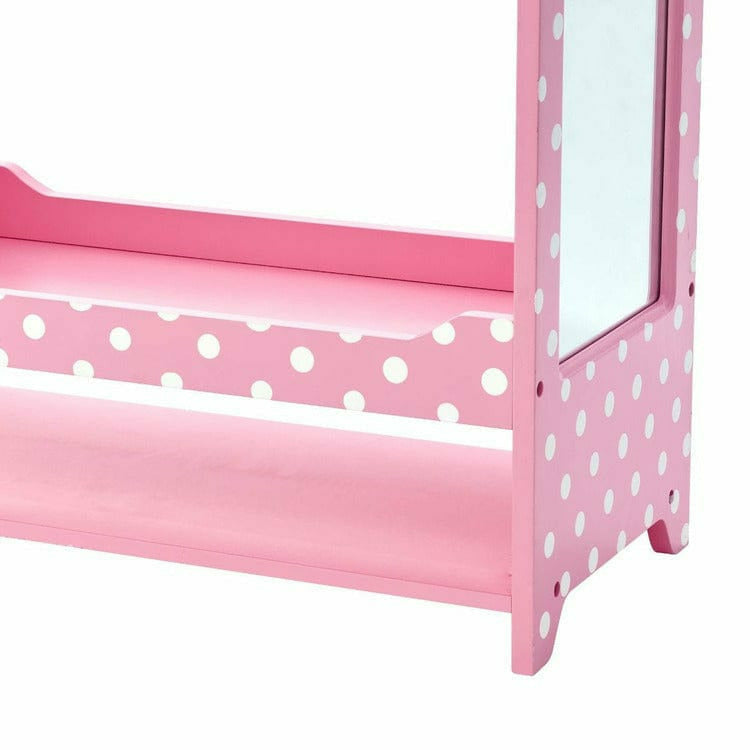 Teamson Kids Room Decor Little Princess Bella Clothing Rack with Storage - Pink