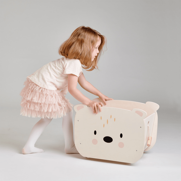 Tender Leaf Room Decor Pull Along Bear Cart