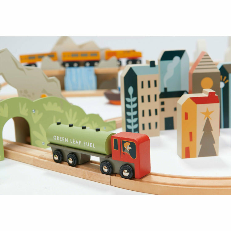 Tender Leaf Toys Preschool Mountain View Train Set