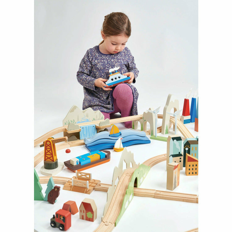 Tender Leaf Toys Preschool Mountain View Train Set