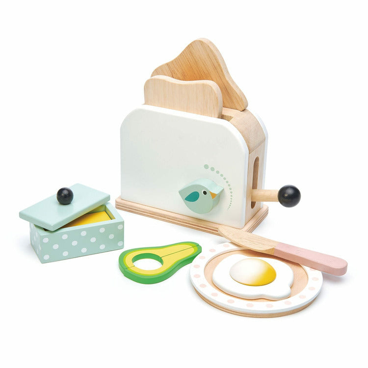 Tender Leaf Toys Preschool Wooden Mini Chef Breakfast Toaster Set