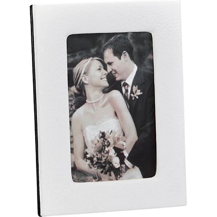 4" x 6" Leather Studio Frame - White