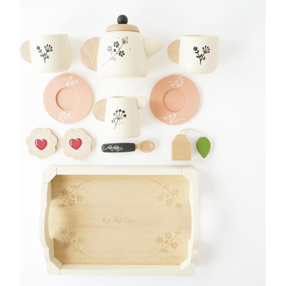  Le Toy Van -  12 Piece Wooden Tea Set & Tray -  Preschool