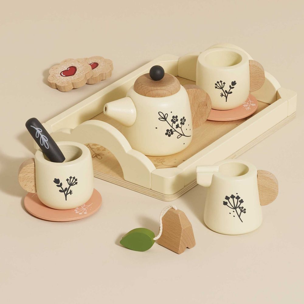  Le Toy Van -  12 Piece Wooden Tea Set & Tray -  Preschool