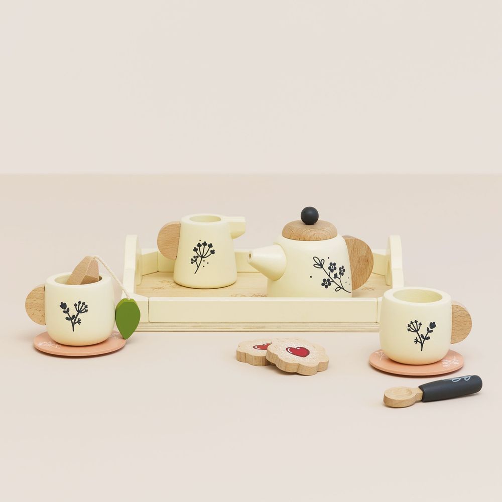  Le Toy Van -  12 Piece Wooden Tea Set & Tray -  Preschool