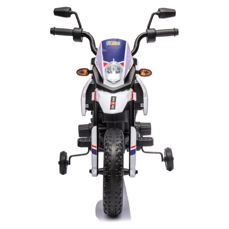  Freddo -  12V Aprilia Motorcycle 1 Seater Ride On for Kids - White -  Outdoor