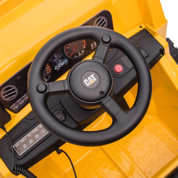  Freddo -  12V CAT Dump Truck 1-Seater Ride On - Yellow -  Outdoor