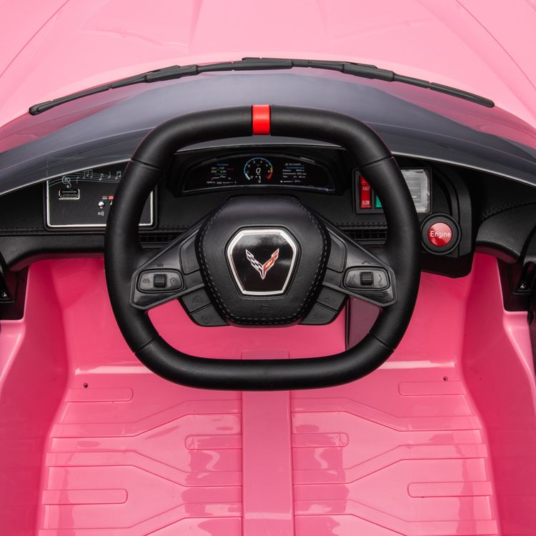  Freddo -  12V Corvette C8 1-Seater Ride On Car - Pink -  Outdoor