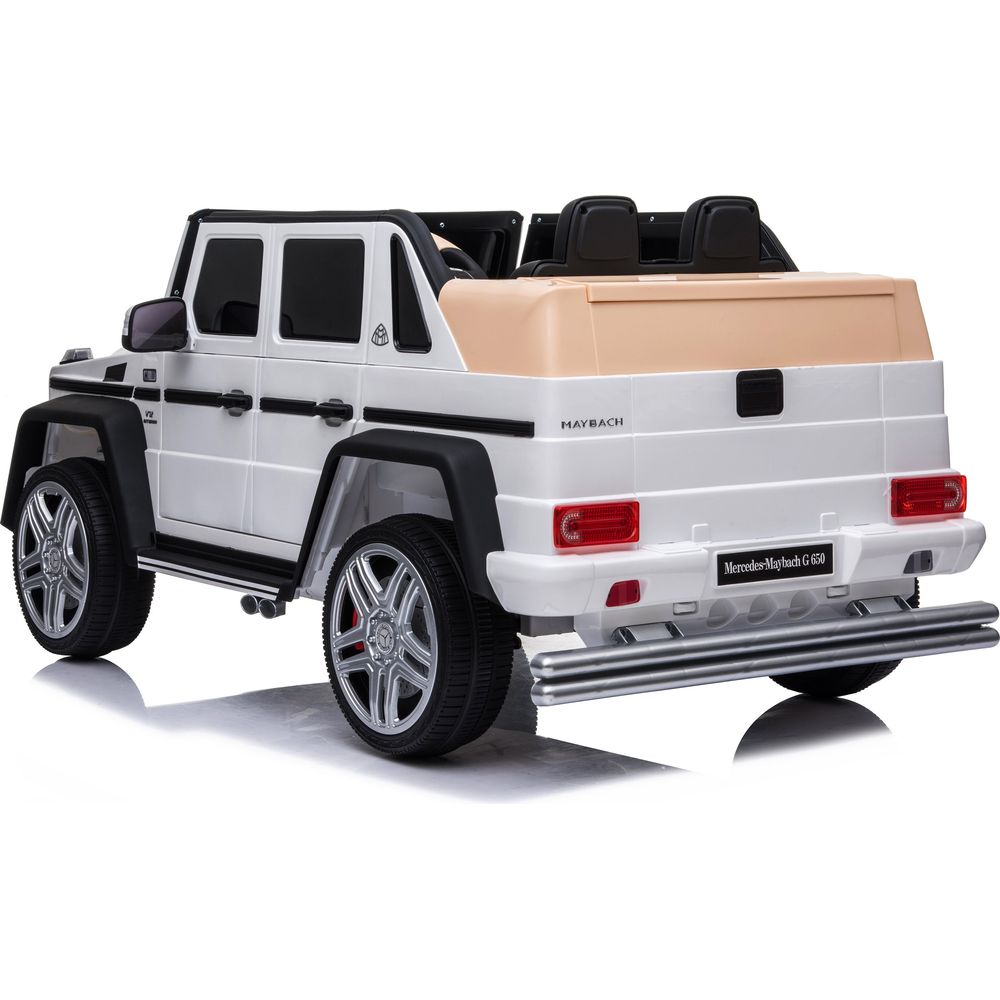 Freddo -  12V Mercedes Maybach G650 Landaulet 1-Seater Ride-On Car - White -  Outdoor